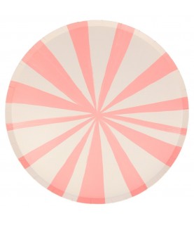 8 Pink Stripe Dinner Plates Meri Meri