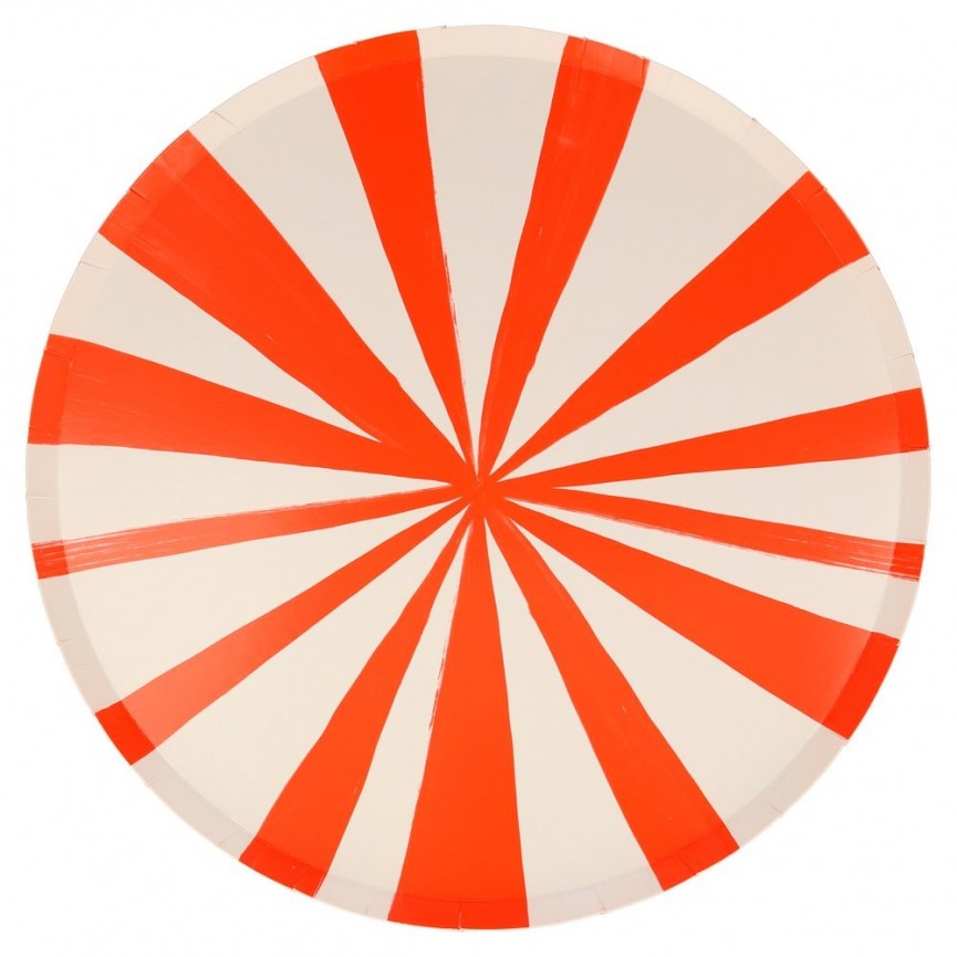 8 Red Stripe Dinner Plates Meri Meri