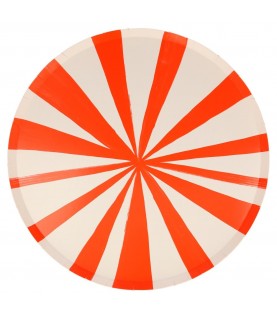 8 Red Stripe Dinner Plates Meri Meri