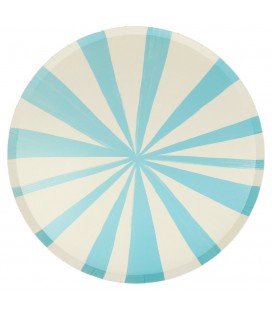 8 Sky Blue Stripe Dinner Plates Meri Meri