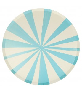 8 Sky Blue Stripe Dinner Plates Meri Meri