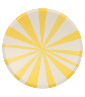 8 Yellow Stripe Dinner Plates Meri Meri