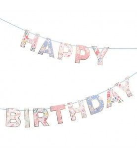 English Garden Happy Birthday Garland