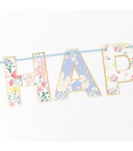English Garden Happy Birthday Garland