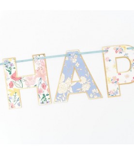 English Garden Happy Birthday Garland