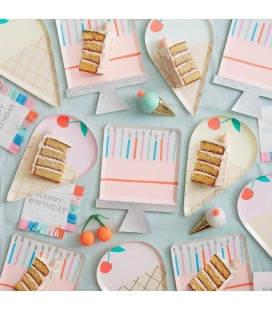 8 Birthday Cake Plates