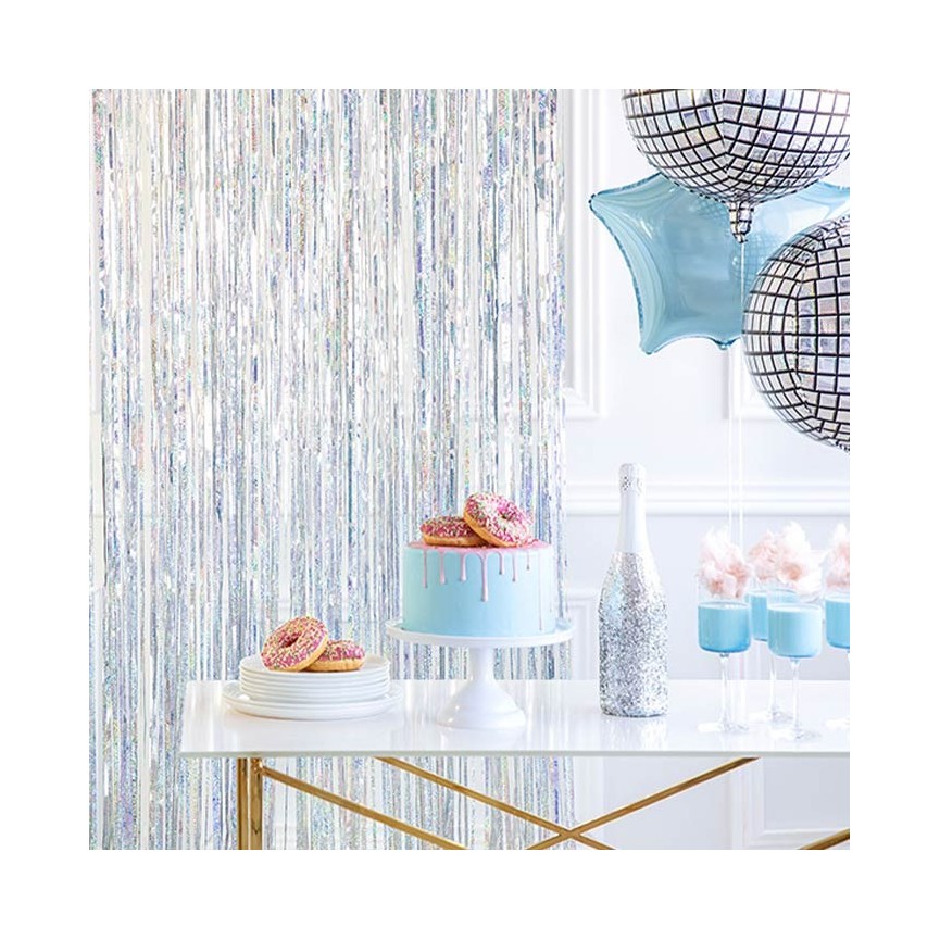 Holographic Foil Fringe Party Curtain