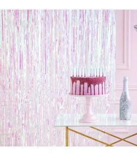 Iridescent Foil Fringe Party Curtain