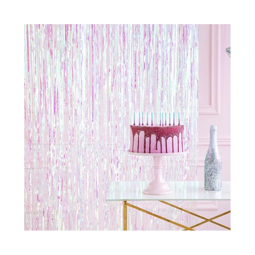 Iridescent Foil Fringe Party Curtain