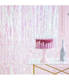 Iridescent Foil Fringe Party Curtain