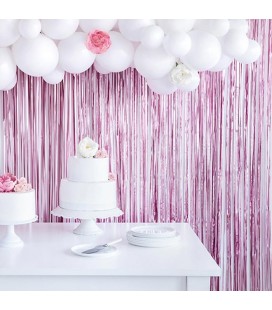 Pink Foil Fringe Party Curtain