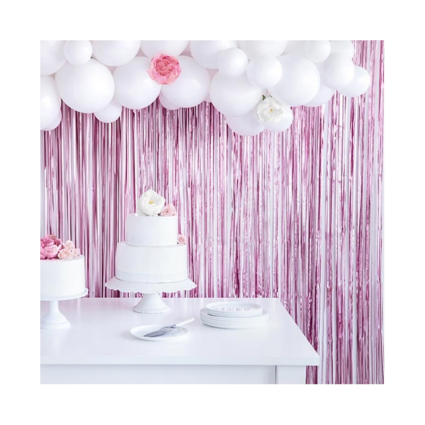Pink Foil Fringe Party Curtain