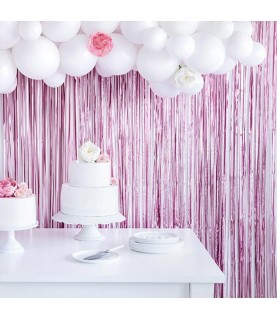Rideau de Fête à Franges Rose