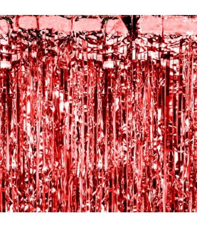 Red Foil Fringe Party Curtain