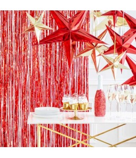 Red Foil Fringe Party Curtain