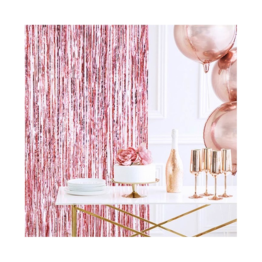 Rose Gold Foil Fringe Party Curtain