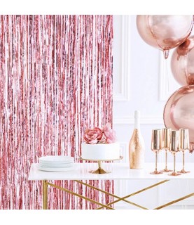 Rose Gold Foil Fringe Party Curtain