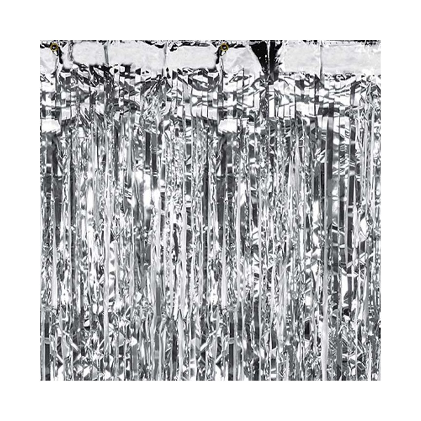 Silver Foil Fringe Party Curtain