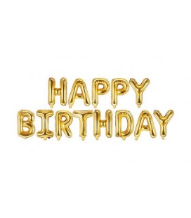 Happy Birthday Gold Letters Mylar Balloons