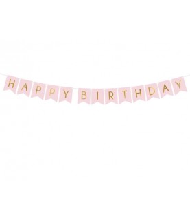 Guirlande Happy Birthday Rose DIY