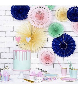 3 Cream Paper Rosettes