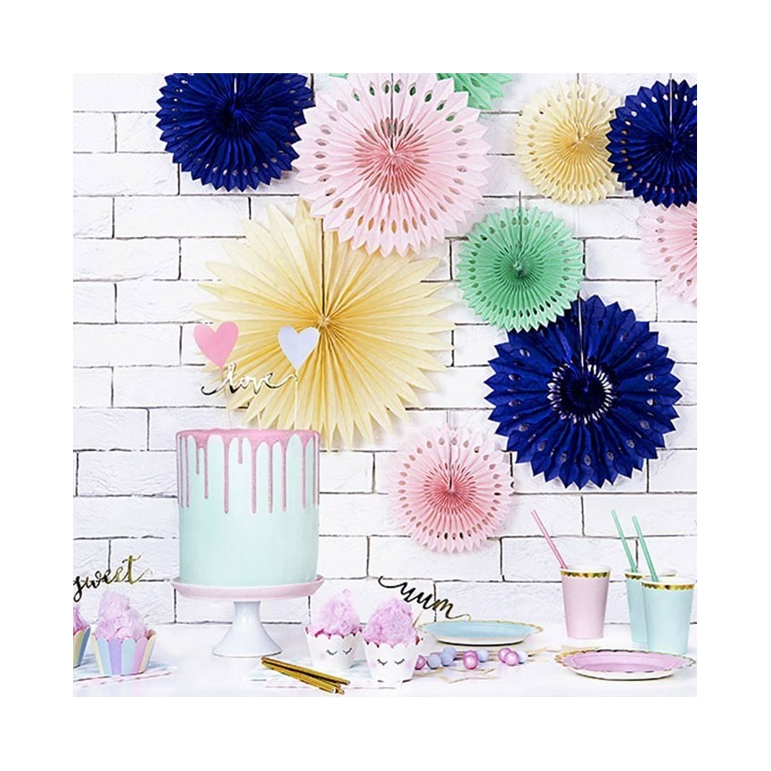 3 Cream Paper Rosettes
