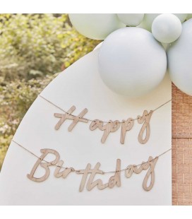Wooden Happy Birthday Bunting