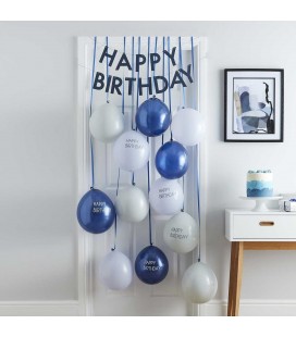 Navy & Blue Happy Birthday Balloon Door Kit