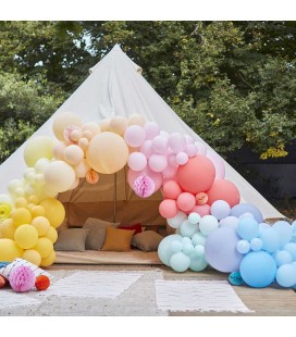 Luxe Bright Balloon Arch with Paper Honeycombs (Kit)