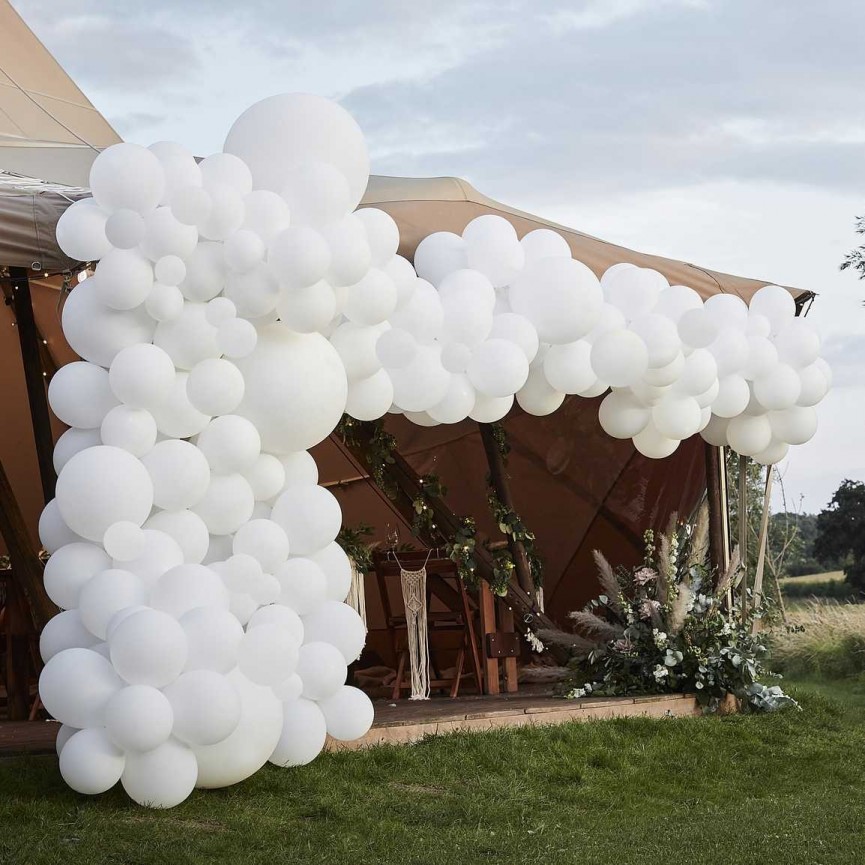 Luxe White Balloon Arch Kit Luxe White Balloon Arch Kit