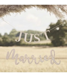 Guirlande de Mariage Just Married en Bois