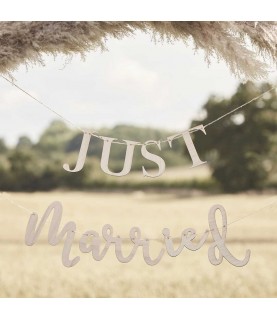 Guirlande de Mariage Just Married en Bois
