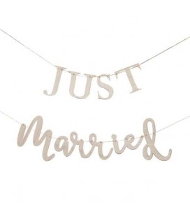 Guirlande de Mariage Just Married en Bois