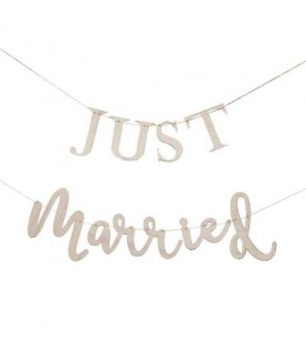Guirlande de Mariage Just Married en Bois