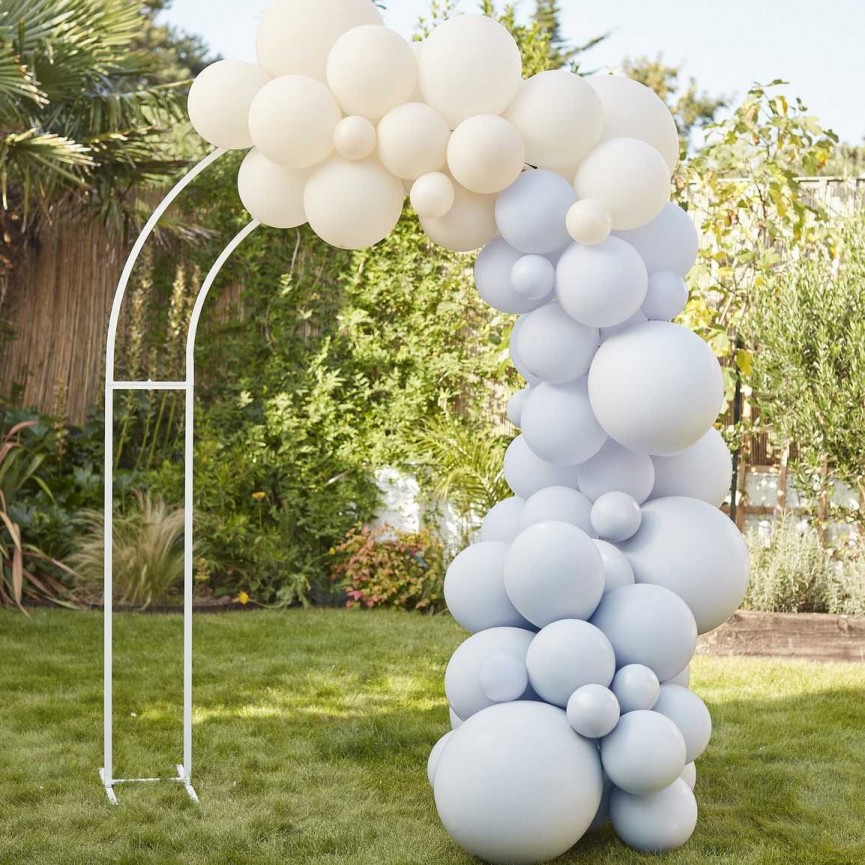 Luftballonbogen in Blau & Nude (Bausatz)