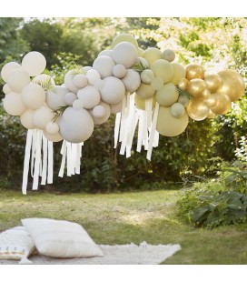 Green, Cream, Grey & Gold Chrome Balloon Arch Kit