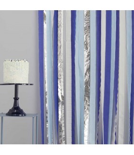 Blue and Silver Streamer Backdrop