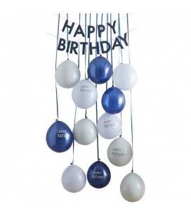 Navy & Blue Happy Birthday Balloon Door Kit