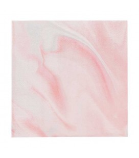 Pink Marble Print Paper Napkins