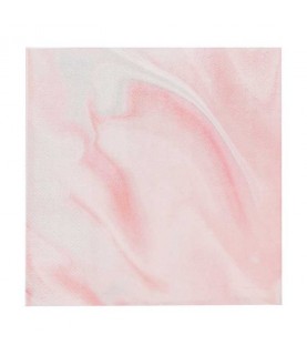 Pink Marble Print Paper Napkins
