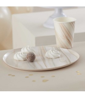Natural Marble Print Paper Plates