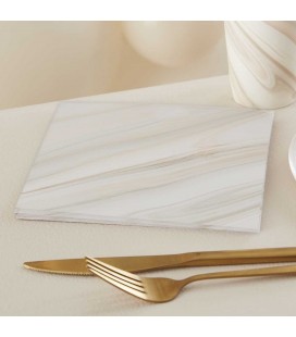 Pink Marble Print Paper Napkins