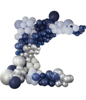 Luxe Silver, Navy & Blue Balloon Arch Kit