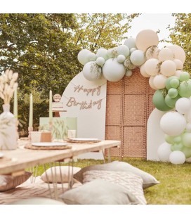 Arche de Ballons Sauge, Nude et Blanc (Kit)