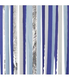 Blue and Silver Streamer Backdrop