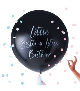 1 Gender Reveal Balloon Kit Little Sister or Little Brother