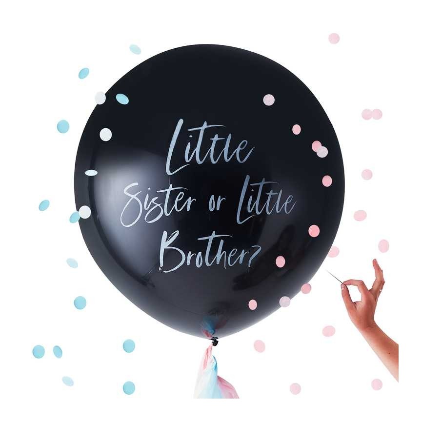1 Gender Reveal Balloon Kit Little Sister or Little Brother