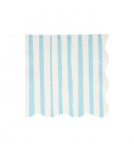 16 Blue Stripe Large Napkins Meri Meri