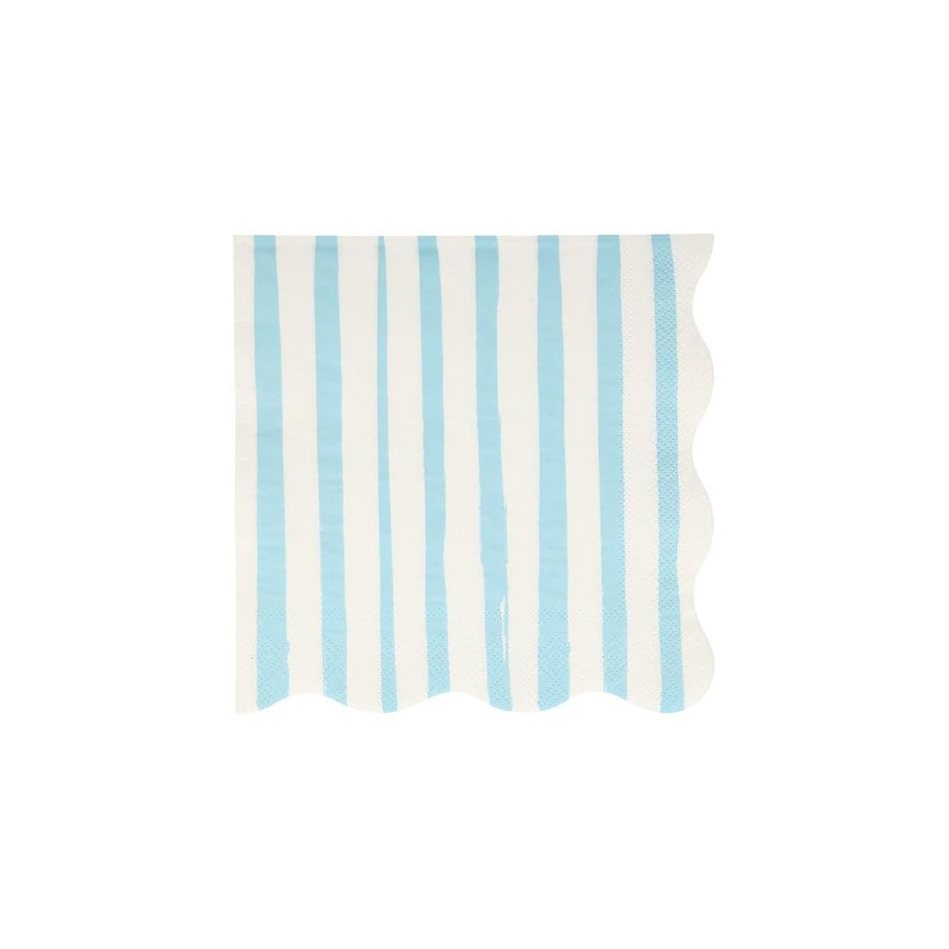 16 Blue Stripe Large Napkins Meri Meri