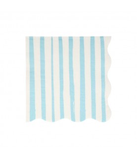 16 Blue Stripe Large Napkins Meri Meri